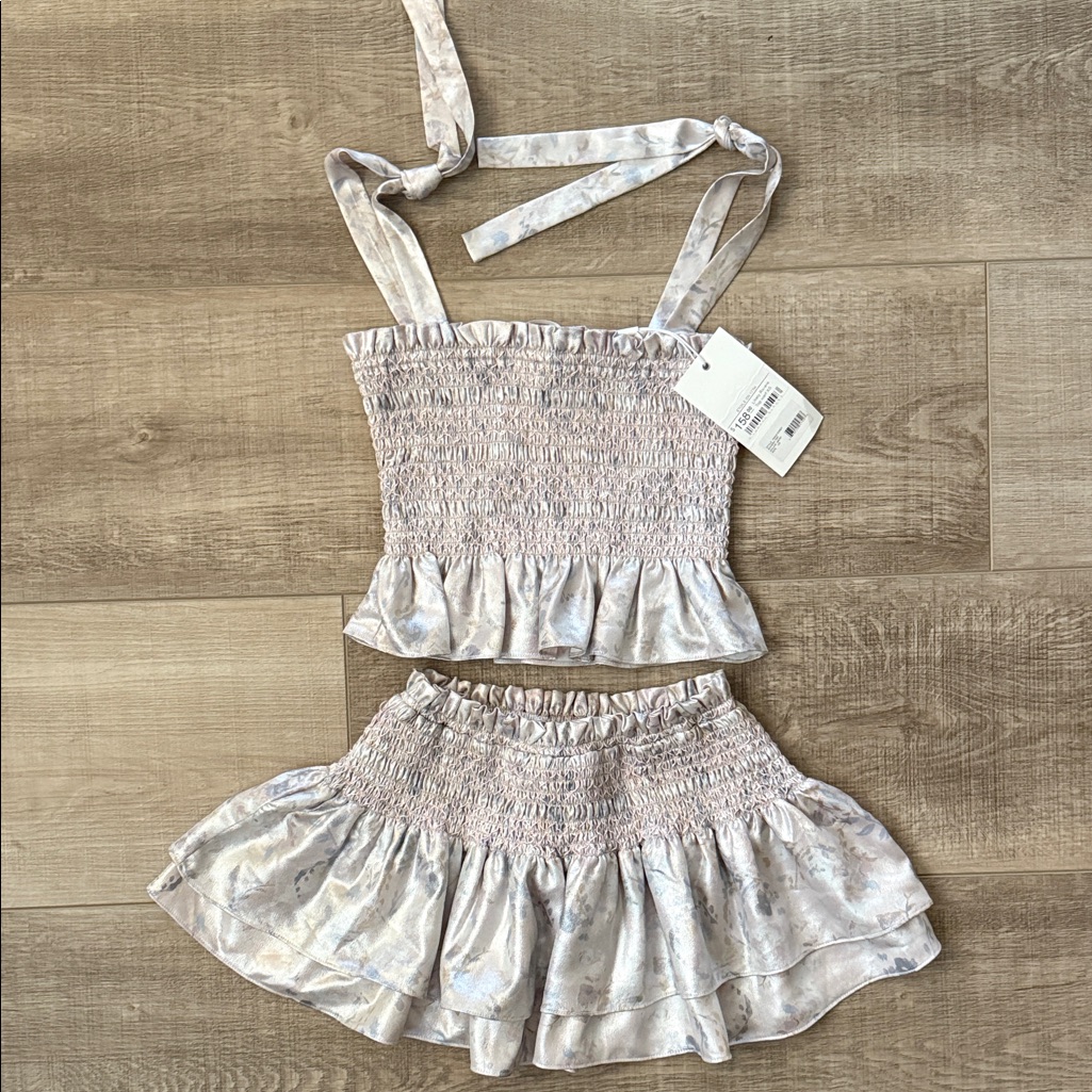 Likely Silver Smocked Pajama Set